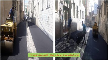 ادامه روند پروژه های لکه گیری و اسفالت معابر شهر ملارد به روایت تصویر