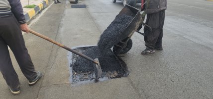 تداوم عملیات گسترده روکش، ترمیم و لکه گیری آسفالت معابر شهرملارد