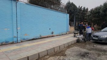 عملیات کفپوش پیاده روی خیابان آمنه اجرایی شد