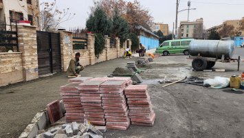 عملیات کفپوش پیاده روی خیابان آمنه اجرایی شد