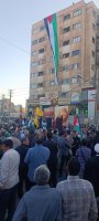 تجمع حمایت از مردم مظلوم غزه با حضور پرسنل آتش نشانی شهرداری ملارد  