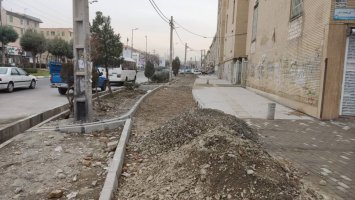 ادامه عملیات عمرانی پروژه بزرگ پیاده محور سازی بلوار ارغوان