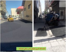 ادامه روند پروژه های لکه گیری و اسفالت معابر شهر ملارد به روایت تصویر