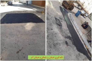 ادامه روند پروژه های لکه گیری و اسفالت معابر شهر ملارد به روایت تصویر