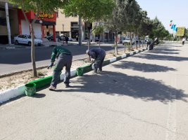 اجرای 5000 متر طول رنگ آمیزی جداول در خرداد1400