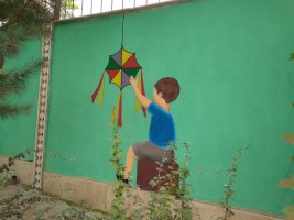 ادامه نقاشی دیواری در بوستان لاله ملارد