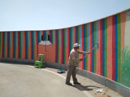 نقاشی دیواری در بوستان مادر به همت سازمان فضای سبز
