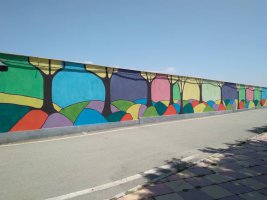 نقاشی دیواری در بوستان مادر به همت سازمان فضای سبز