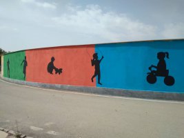 نقاشی دیواری در بوستان مادر به همت سازمان فضای سبز