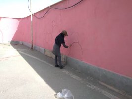 نقاشی دیواری در بوستان مادر به همت سازمان فضای سبز