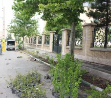 بازپیرائی باغچه های مسجد جامع خاتم الانبیاء مارلیک