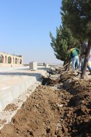عملیات لوله گذاری آب خام  در بلوار شهید نسائی