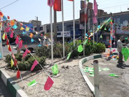 آذین بندی سطح شهر به مناسبت میلاد با سعادت  امام رضا(ع)