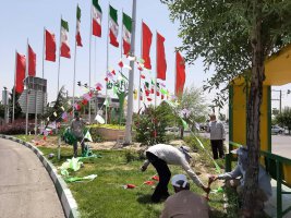 آذین بندی سطح شهر به مناسبت میلاد با سعادت  امام رضا(ع)