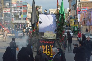 تشیع پیکر شهید گمنام بصورت خودرویی در شهر ملارد 