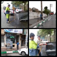 جمع اوری لجن ها و نخاله ها و شستشوی باکس های زباله توسط شهرداری ملارد