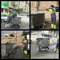 شستشوی باکس ها و سطل های زباله در فصل گرما از دیگر فعالیت های شهرداری ملارد
