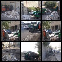 جمع آوری زباله ها و نخاله های خیابان های ملارد