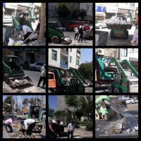 جمع آوری زباله ها و نخاله های خیابان های ملارد