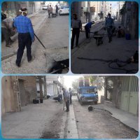  اجرای عملیات لکه گیری آسفالت در خیابان مینا و تختی