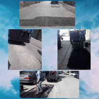 اجرای عملیات لکه گیری آسفالت در خیابان های سرآسیاب
