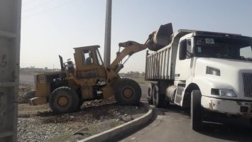 عملیات تسطیح و نخاله برداری گسترده در بلوار هاشمی رفسنجانی و شهرک اداری