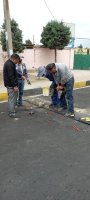 نصب سرعتگیر لاستیکی و علائم ترافیکی مارلیک در خیابان ریحانه