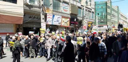 راهپیمایی روز جهانی قدس با حضور پر شور شهروندان شهر ملارد 