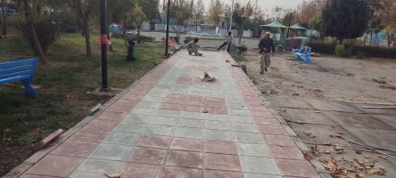 ادامه اجرای عملیات عمرانی گسترده در بوستان بانوان فدک