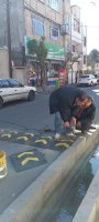 نصب سرعتکاه های لاستیکی در خیابان شهید صدوقی