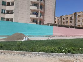 آغاز عملیات رنگ آمیزی دیوارهای بوستان یاس توسط سازمان فضای سبز شهرداری ملارد