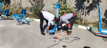 تجهیز کردن حیاط ایستگاه آتشنشانی مهرآذین توسط سازمان آتش نشانی شهرداری ملارد